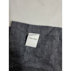 Solino Home 100% Pure Linen Hemstitch Table Runner 14 x 60 Handcrafted Blue Gray